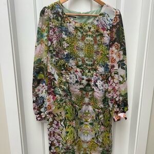 Serrani Vibrant Floral Long Sleeve Dress